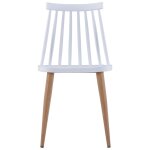 Vidaxl 2 pcs chaises de salle  manger blanc plastique