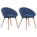 Vidaxl 2 pcs chaises de salle  manger bleu tissu