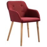 Vidaxl 2 pcs chaises de salle  manger bordeaux tissu et chne massif