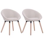 Vidaxl 2 pcs chaises de salle  manger crme tissu