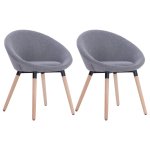 Vidaxl 2 pcs chaises de salle  manger gris clair tissu