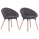 Vidaxl 2 pcs chaises de salle  manger gris fonc tissu