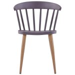 Vidaxl 2 pcs chaises de salle  manger gris plastique