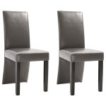 Vidaxl 2 pcs chaises de salle  manger gris similicuir