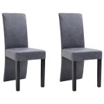 Vidaxl 2 pcs chaises de salle  manger gris similicuir daim