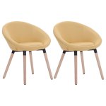 Vidaxl 2 pcs chaises de salle  manger jaune tissu