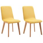 Vidaxl 2 pcs chaises de salle  manger jaune tissu et chne massif