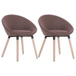 Vidaxl 2 pcs chaises de salle  manger marron tissu