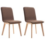 Vidaxl 2 pcs chaises de salle  manger marron tissu et chne massif