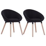 Vidaxl 2 pcs chaises de salle  manger noir tissu