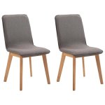 Vidaxl 2 pcs chaises de salle  manger taupe tissu et chne massif
