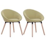 Vidaxl 2 pcs chaises de salle  manger vert tissu