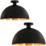 Vidaxl 2 pcs plafonniers noir et dor semi - sphrique e27