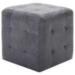 Vidaxl 2 pcs poufs gris 30 x 30 x 30 cm similicuir daim