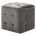Vidaxl 2 pcs poufs gris 30 x 30 x 30 cm tissu velours