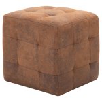 Vidaxl 2 pcs poufs marron 30 x 30 x 30 cm similicuir daim