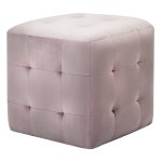 Vidaxl 2 pcs poufs rose 30 x 30 x 30 cm tissu velours