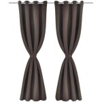 Vidaxl 2 pcs rideau blackout occultant brun avec ?illets en métal 135x245cm Vidaxl 2 pcs rideau blackout occultant brun avec ?illets en métal 135x245cm