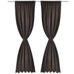 Vidaxl 2 pcs rideau blackout occultant brun tête à fente 135 x 245 cm Vidaxl 2 pcs rideau blackout occultant brun tête à fente 135 x 245 cm