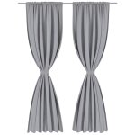 Vidaxl 2 pcs rideau blackout occultant gris tête à fente 135 x 245 cm Vidaxl 2 pcs rideau blackout occultant gris tête à fente 135 x 245 cm