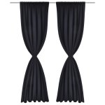 Vidaxl 2 pcs rideau blackout occultant noir tête à fente 135 x 245 cm Vidaxl 2 pcs rideau blackout occultant noir tête à fente 135 x 245 cm