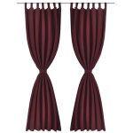 Vidaxl 2 pcs rideau  passant micro satin bordeaux 140 x 175 cm