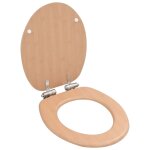 Vidaxl 2 pcs siges wc mdf et couvercle  fermeture en douceur bambou