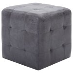 Vidaxl 2 pcs tables de chevet gris 30x30x30 cm similicuir daim