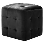 Vidaxl 2 pcs tables de chevet noir 30x30x30 cm tissu velours Vidaxl 2 pcs tables de chevet noir 30x30x30 cm tissu velours