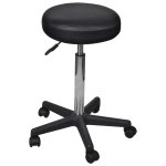 Vidaxl 2 pcs tabourets de bureau noir 35, 5x98 cm similicuir