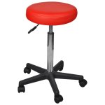 Vidaxl 2 pcs tabourets de bureau rouge 35, 5x98 cm similicuir