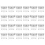 Vidaxl 24 pcs pots  confiture avec couvercles argents verre 110 ml
