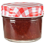 Vidaxl 24 pcs pots  confiture couvercles blanc et rouge verre 110 ml