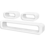 Vidaxl 3 etagres cubes murales mdf stockage livre / dvd blanc rectangulaire