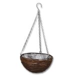 Vidaxl lot de 4 paniers supsendus en saule avec fonds et chaine pendante