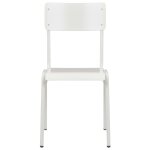 Vidaxl 4 pcs chaises  dner blanc contreplaqu solide et acier