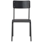 Vidaxl 4 pcs chaises  dner noir contreplaqu solide et acier