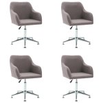 Vidaxl 4 pcs chaises pivotantes de salle à manger taupe tissu Vidaxl 4 pcs chaises pivotantes de salle à manger taupe tissu