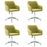 Vidaxl 4 pcs chaises pivotantes de salle à manger vert tissu Vidaxl 4 pcs chaises pivotantes de salle à manger vert tissu