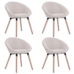 Vidaxl 4 pcs chaises de salle  manger crme tissu