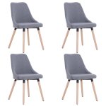 Vidaxl 4 pcs chaises de salle à manger gris clair tissu Vidaxl 4 pcs chaises de salle à manger gris clair tissu