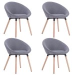 Vidaxl 4 pcs chaises de salle  manger gris clair tissu