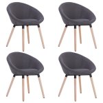 Vidaxl 4 pcs chaises de salle  manger gris fonc tissu