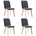 Vidaxl 4 pcs chaises de salle  manger gris tissu et chne massif