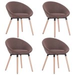 Vidaxl 4 pcs chaises de salle  manger marron tissu