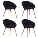 Vidaxl 4 pcs chaises de salle  manger noir tissu