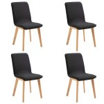 Vidaxl 4 pcs chaises de salle  manger noir tissu et chne massif
