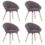 Vidaxl 4 pcs chaises de salle  manger taupe tissu