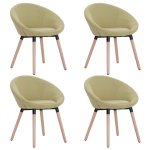 Vidaxl 4 pcs chaises de salle  manger vert tissu