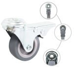 Vidaxl 4 pcs roulettes pivotantes  trou de boulon  double frein 50mm